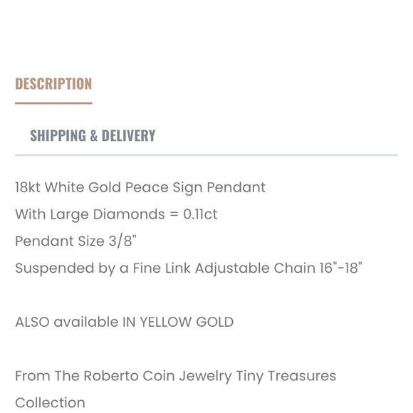 Roberto Coin Diamond Peace Sign Necklace - Picture 5 of 7